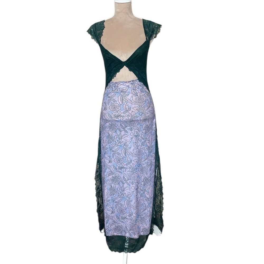 NWT Intimately Free People Suddenly Fine Floral Print Cutout Lace Trim Nightgown - Picture 6 of 16